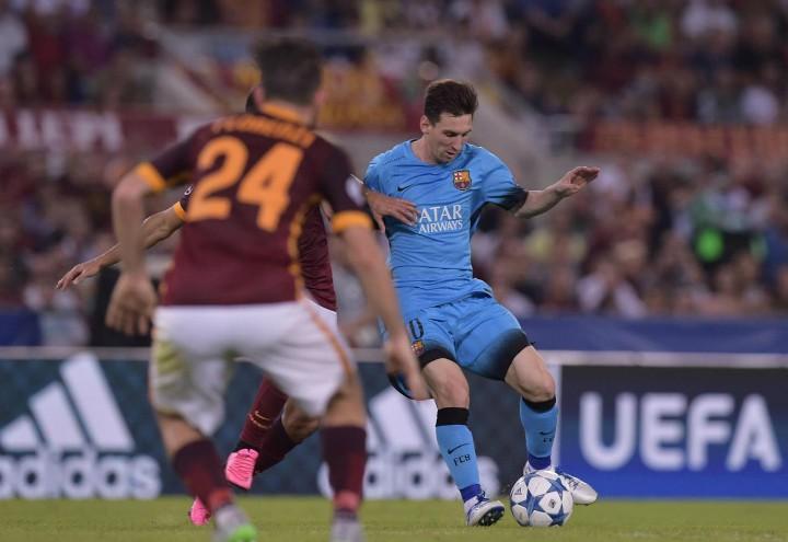 Messi_Florenzi_Barcellona_Roma_lapresse_2018
