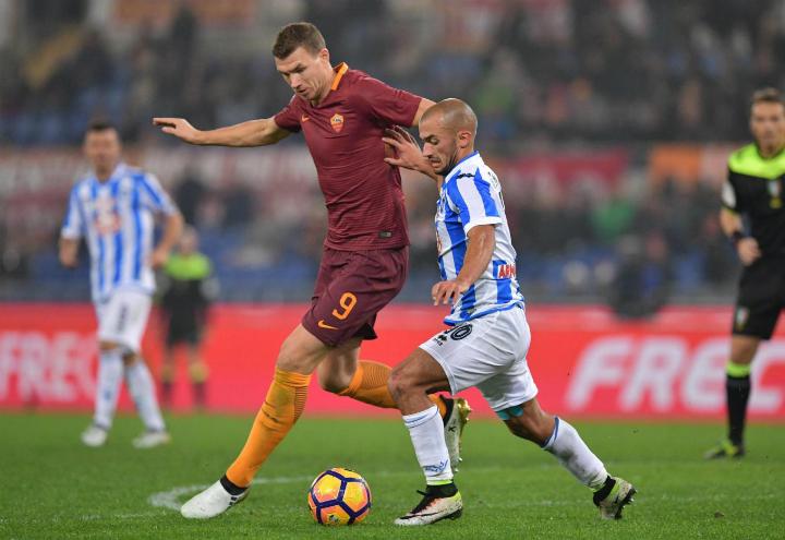 Dzeko_Benali_Pescara_Roma_lapresse_2017