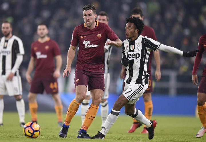 Strootman_Cuadrado_Roma_Juventus_lapresse_2017