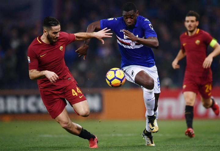 Zapata_Manolas_Sampdoria_Roma_lapresse_2018