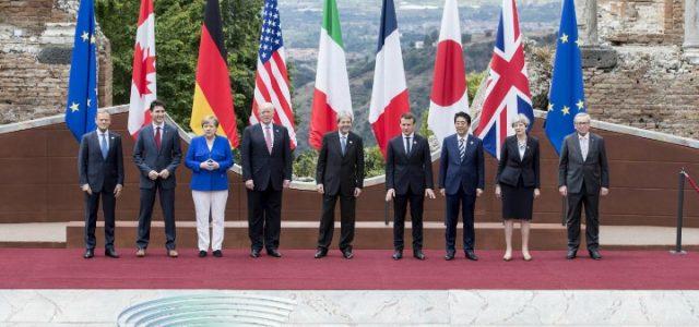 g7_taormina_bandiere_leader_trump_gentiloni_merkel_trudeau_abe_may_macron_lapresse_2017