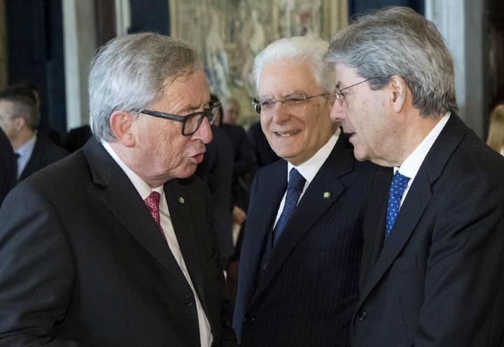 juncker_mattarella_gentiloni_europa_trattati_lapresse_2017