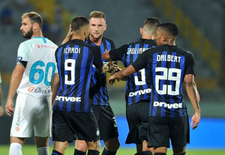 Icardi_Skriniar_Dalbert_Inter_Zenit_lapresse_2018