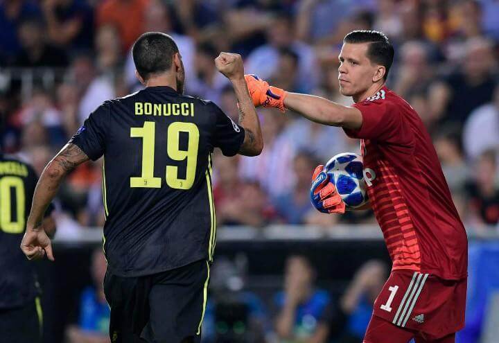 Bonucci_Szczesny_Juventus_Valencia_lapresse_2018