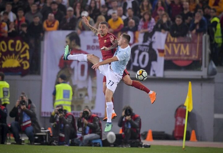 Kolarov_Marusic_Roma_Lazio_derby_lapresse_2018