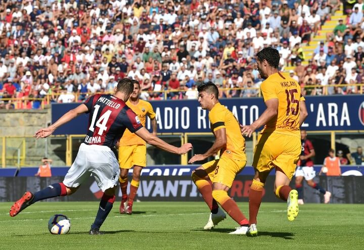 Mattiello_Bologna_Roma_gol_lapresse_2018