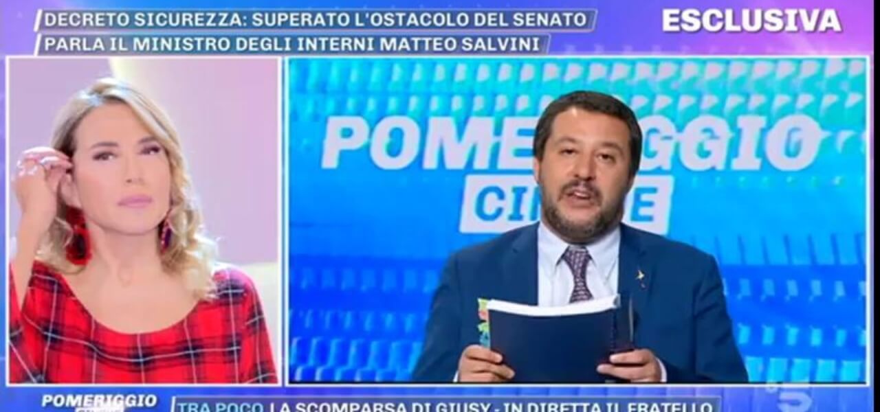 Matteo Salvini da Barbara D'Urso