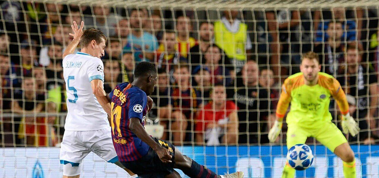 Dembele gol Psv Barcellona lapresse 2018