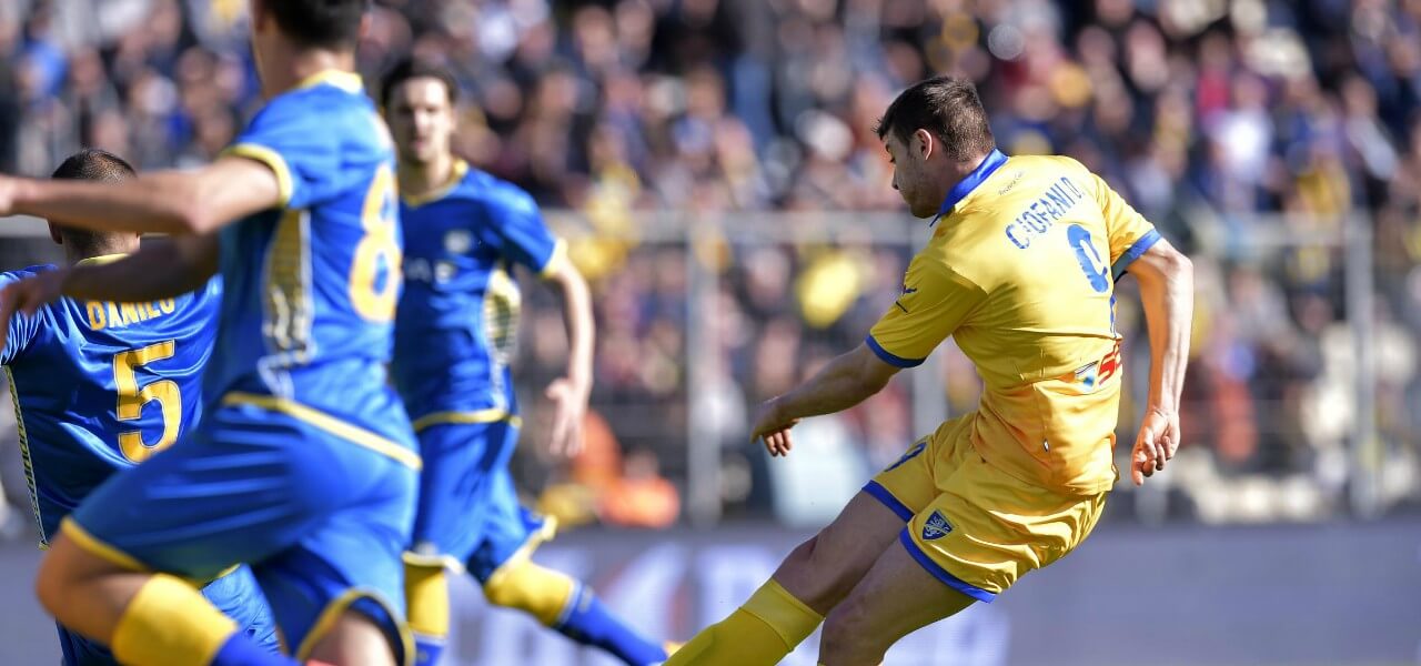Daniel Ciofani tiro Frosinone Udinese lapresse 2018