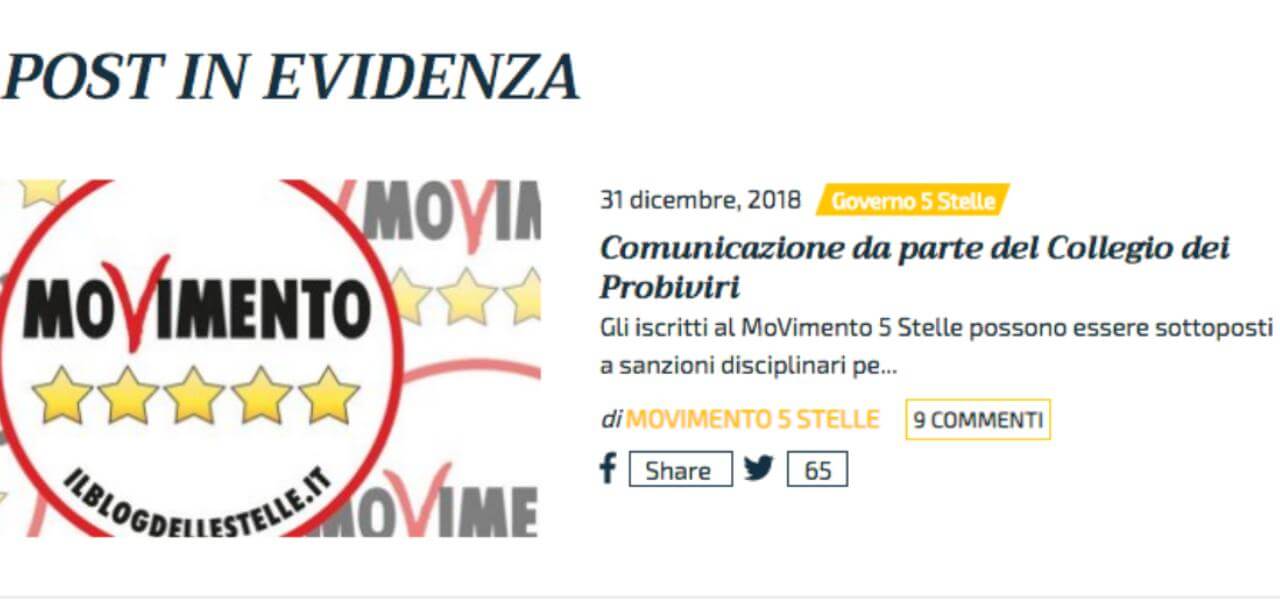Blog delle Stelle, post Probiviri