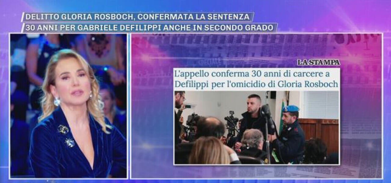 Delitto Rosboch, Barbara d'Urso a processo per diffamazione