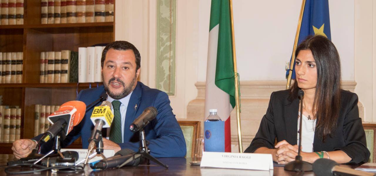 Salvini e Raggi a Roma