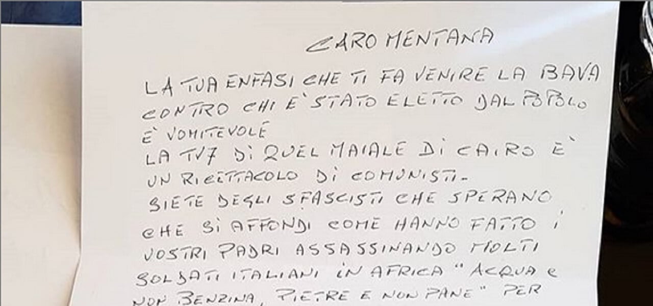 Enrico Mentana minacciato: lettera con svastica e insulti ...
