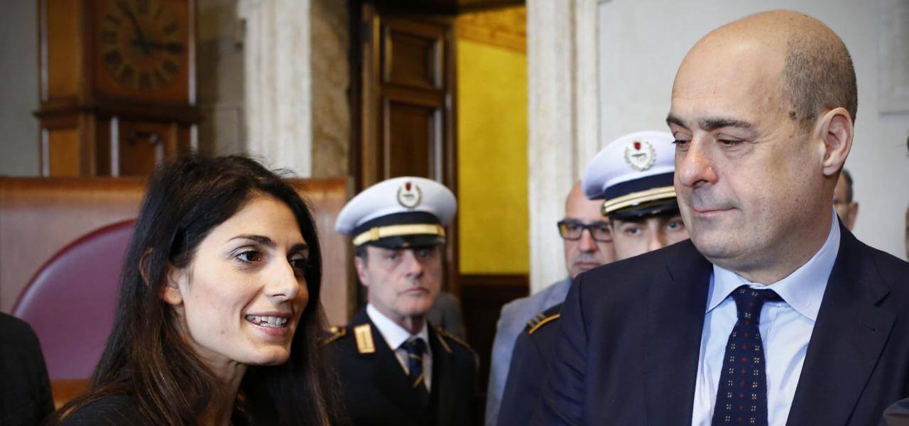 Raggi e Zingaretti a Roma