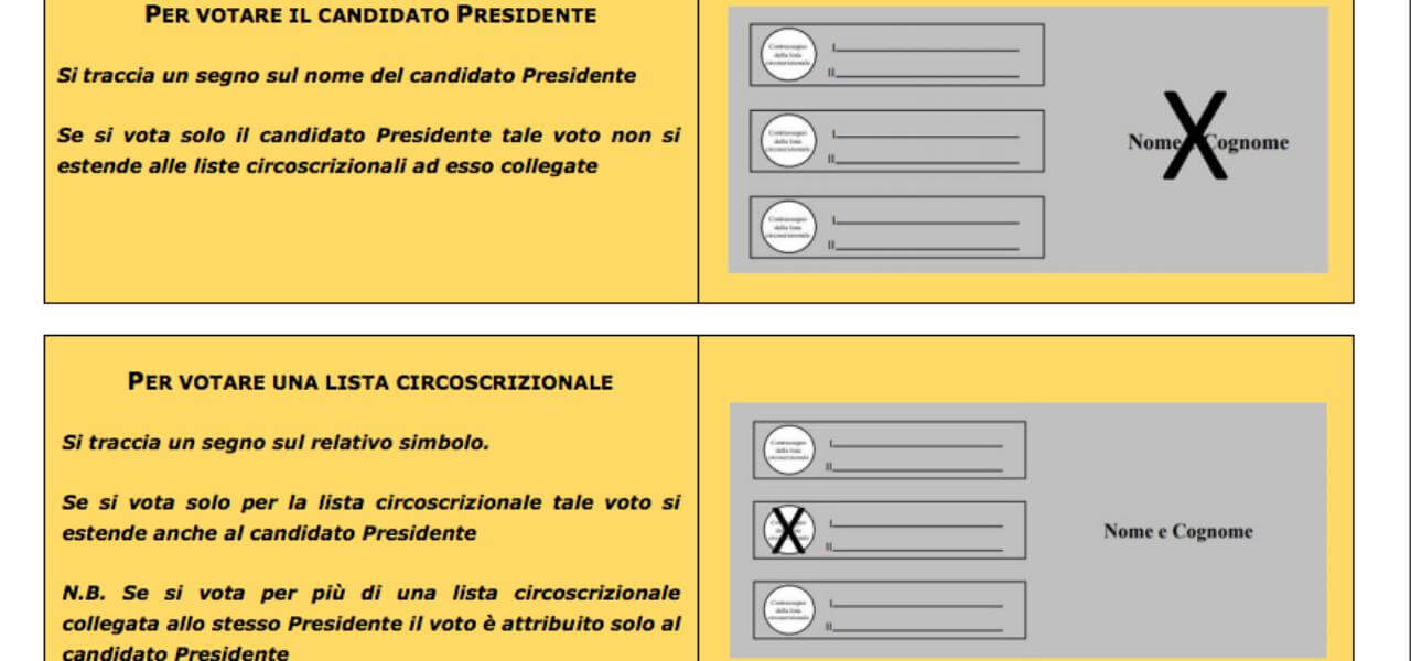 Come si vota alle Elezioni Regionali