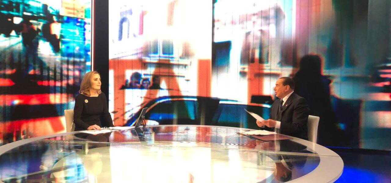 Stasera Italia: Palombelli e Berlusconi