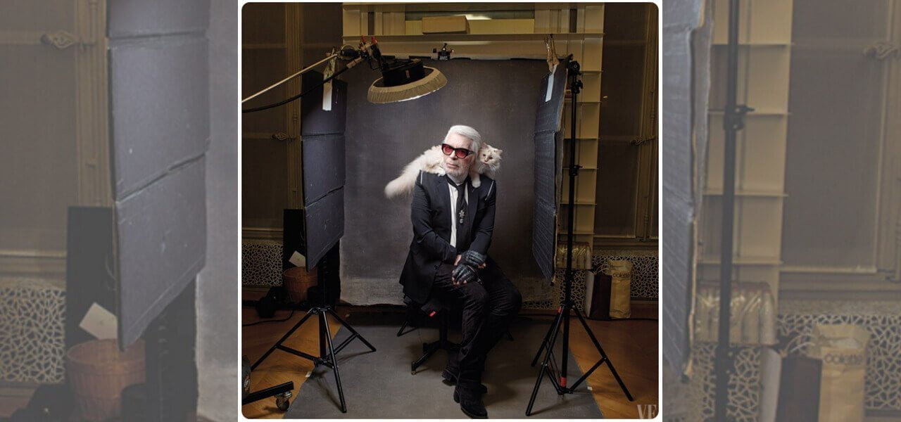 Choupette e Lagerfeld in uno scatto su Twitter