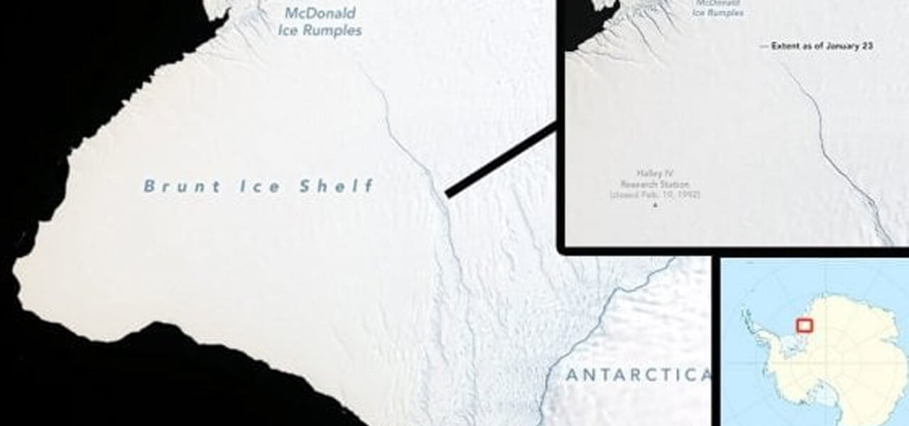 L'iceberg in distacco dalla Nasa