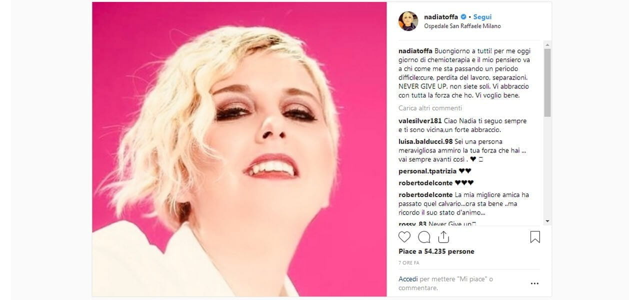 Nadia Toffa posta, Salvini risponde