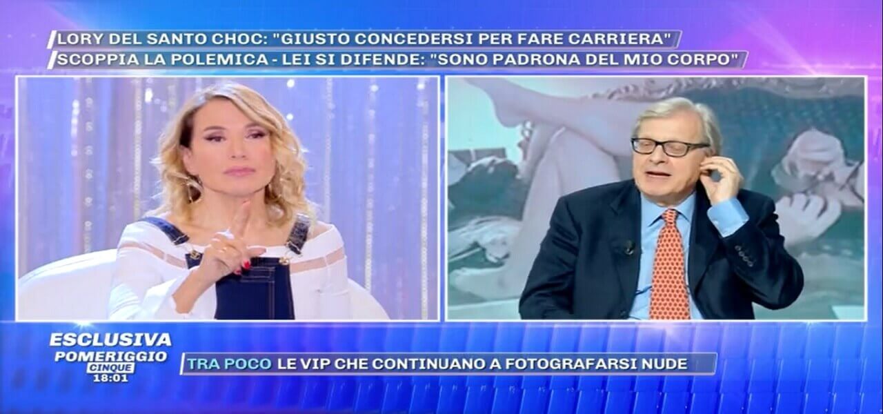 barbara durso vittorio sgarbi pomeriggio5 screen