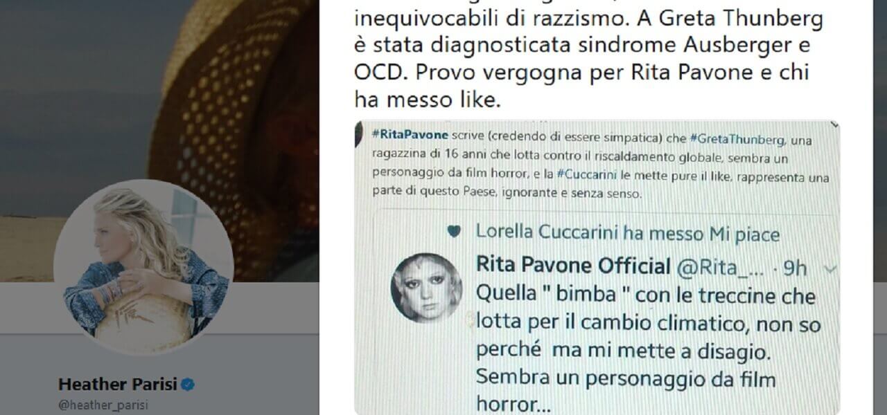 Heather Parisi contro la Cuccarini e la Pavone su Twitter