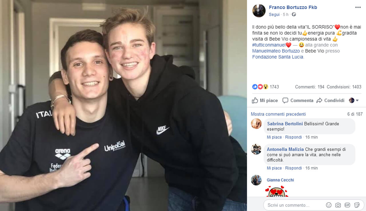 Bebe Vio da Manuel Bortuzzo