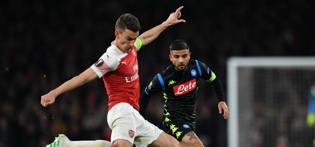 Koscielny Insigne Arsenal Napoli lapresse 2019
