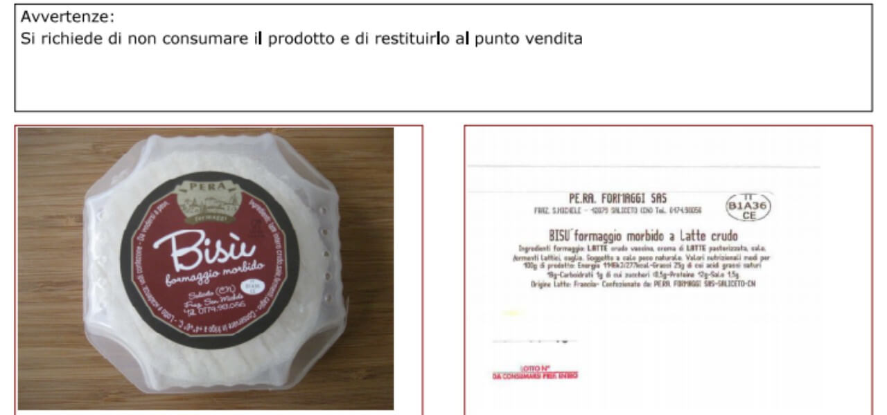 formaggi richiamati ministero salute