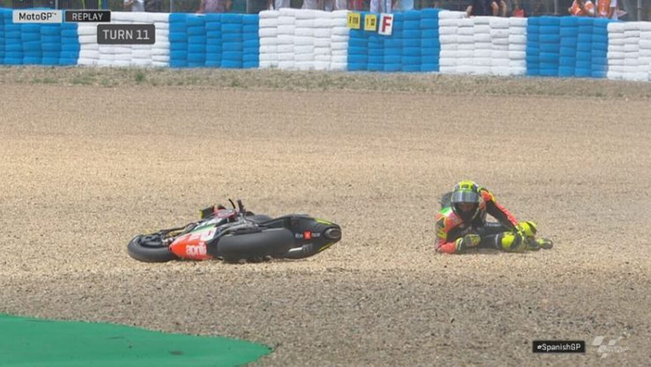 Iannone, caduta a Jerez