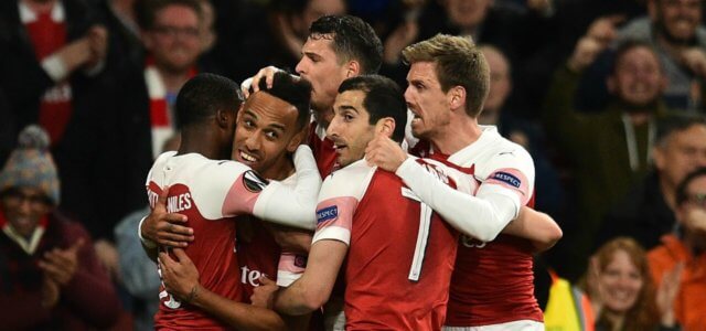 Arsenal gruppo esultanza Europa League lapresse 2019 640x300