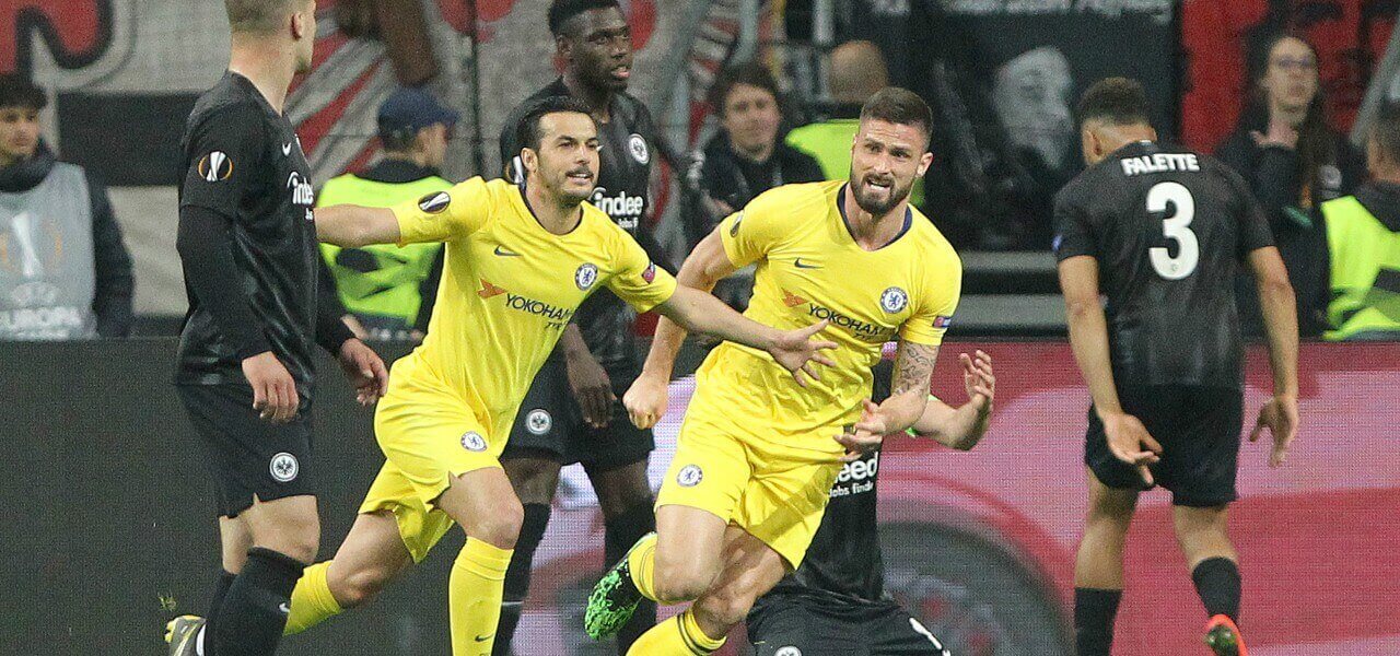 Pedro Giroud Chelsea gol Eintracht lapresse 2019