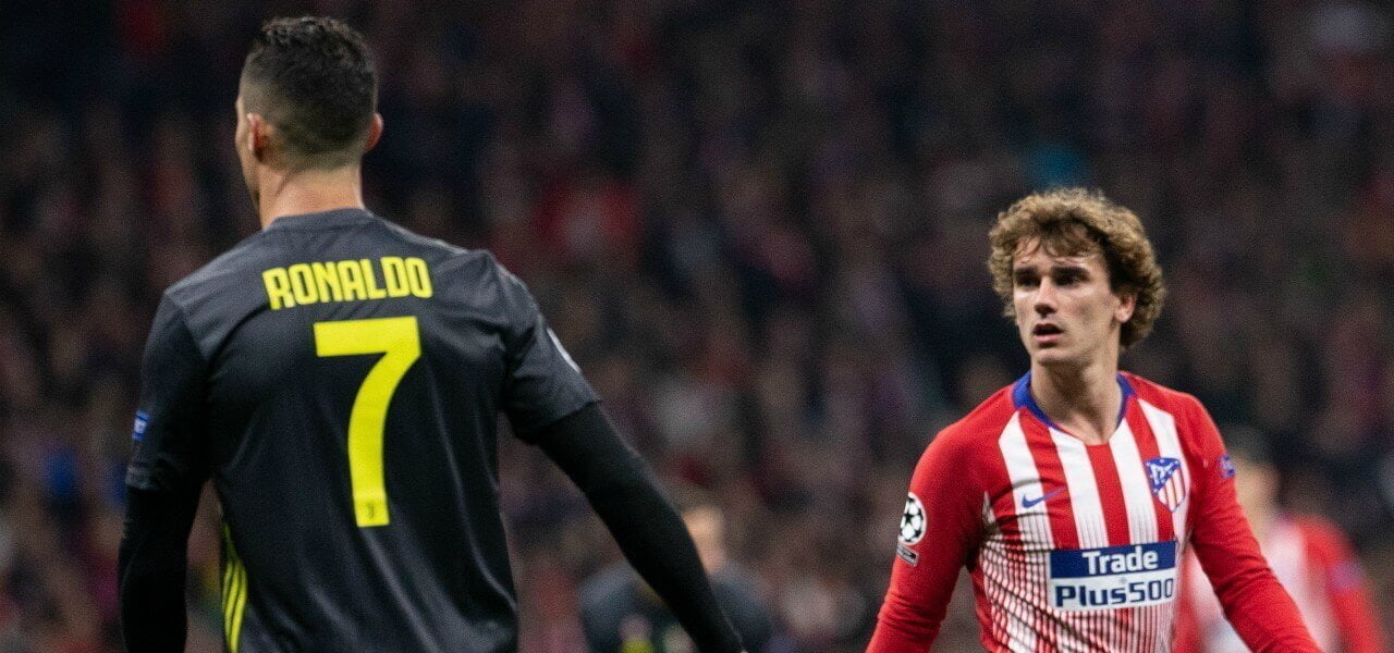 Griezmann Ronaldo Atletico Juventus lapresse 2019