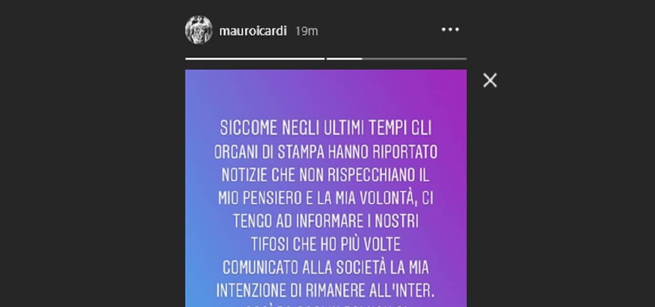 Inter, l'annuncio di Mauro Icardi su Instagram