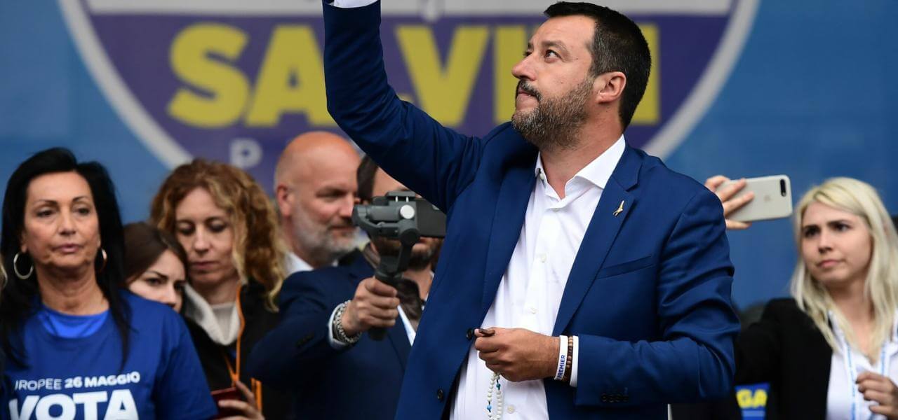 Salvini in comizio a Milano