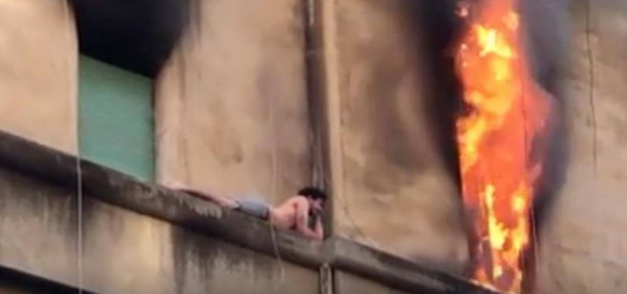Si salva da incendio a Roma