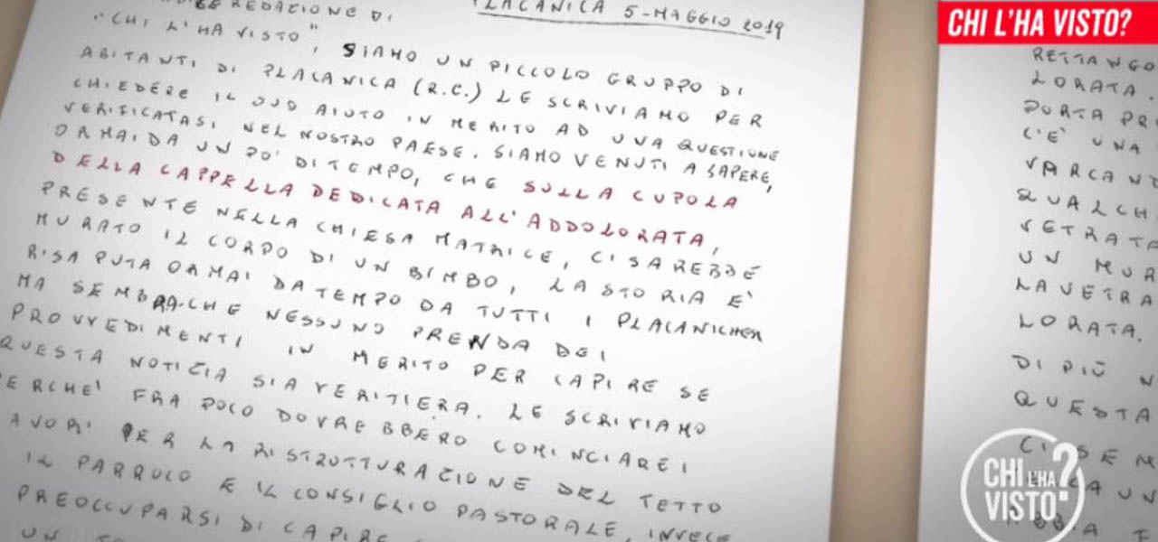 placanica lettera chi lha visto