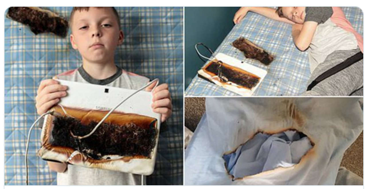 Tablet Samsung incendiato