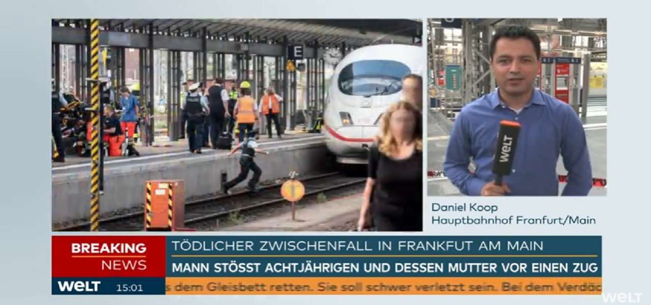 madre e figlio sotto un treno francoforte