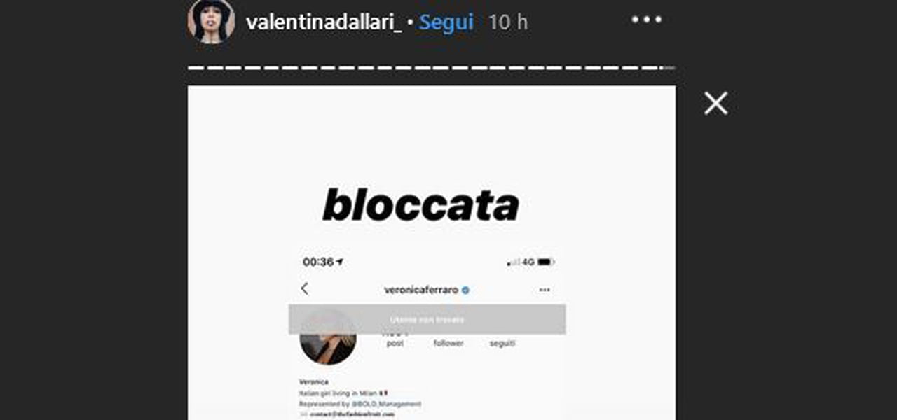 valentina dallari bloccata