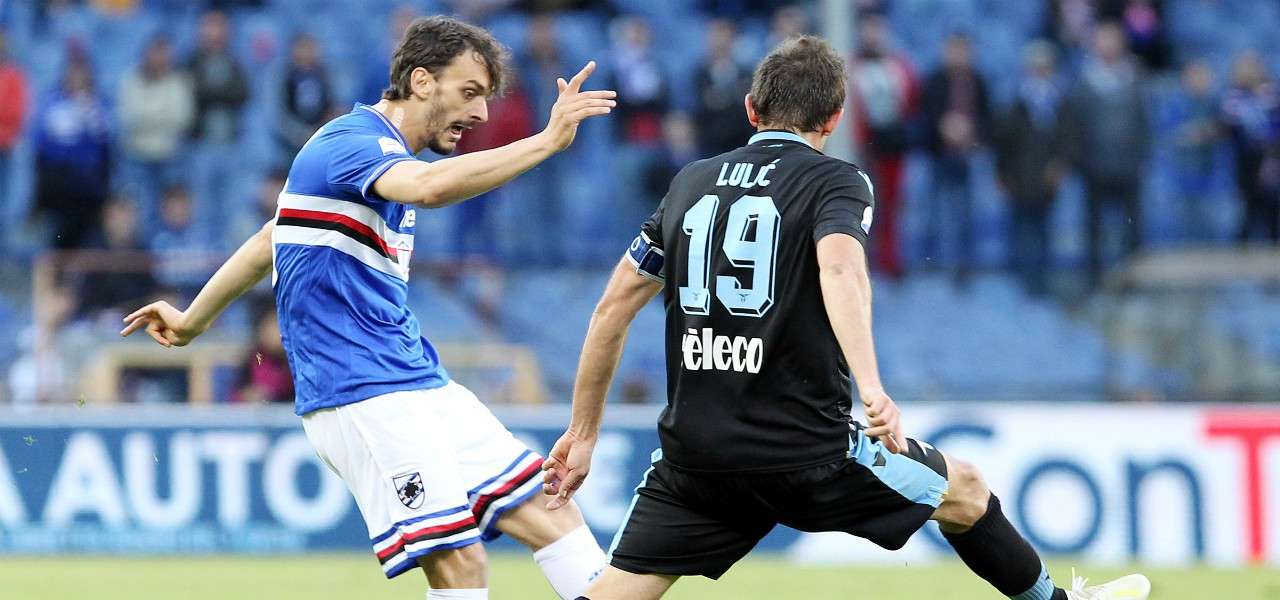 Gabbiadini Lulic Sampdoria Lazio lapresse 2019