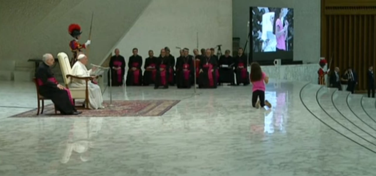 papa francesco 2019 bambina udienza youtube