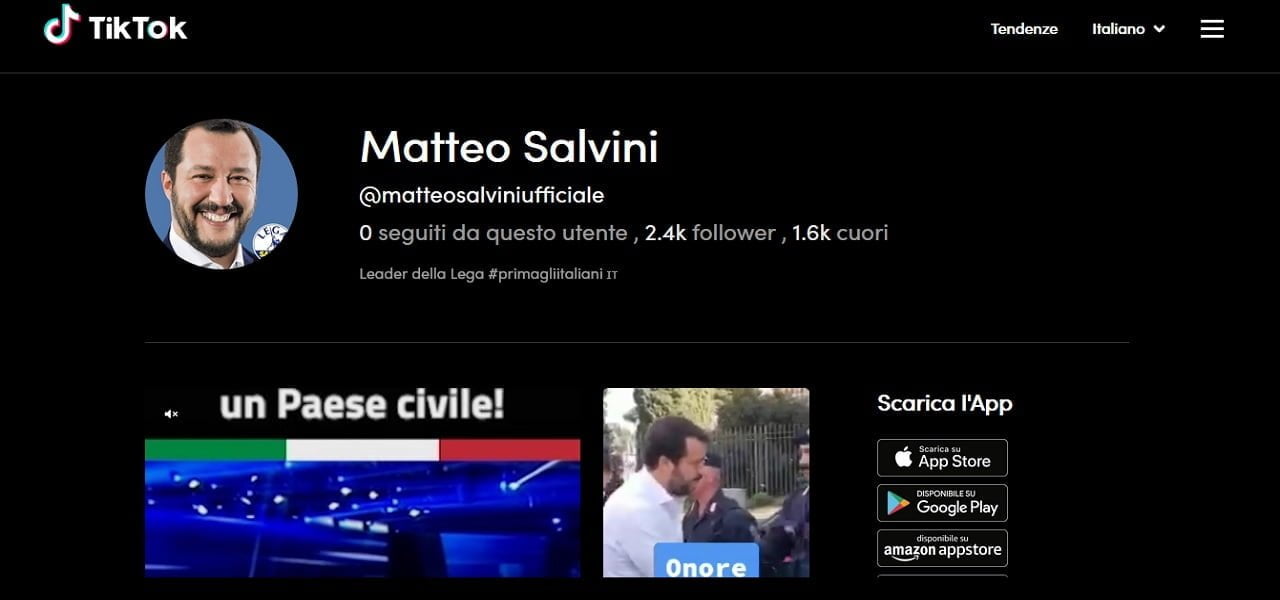 salvini tiktok tik tok