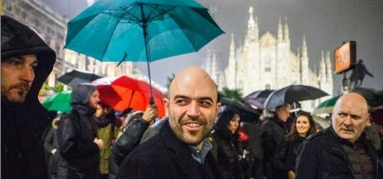 Saviano a Milano con le sardine