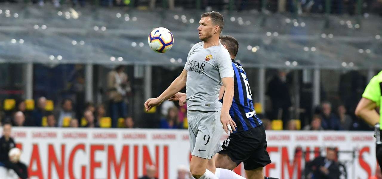 Dzeko De Vrij Inter Roma lapresse 2019