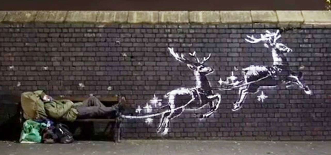 Arte Il Caldo Abbraccio Di Banksy Al Senzatetto Ryan