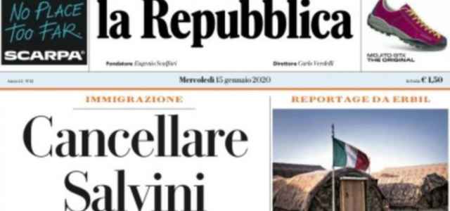 Titolo Repubblica vs Salvini