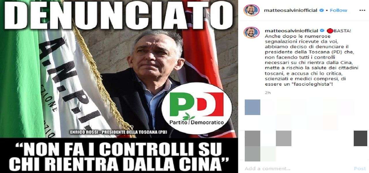 coronavirus salvini rossi coronavirus toscana