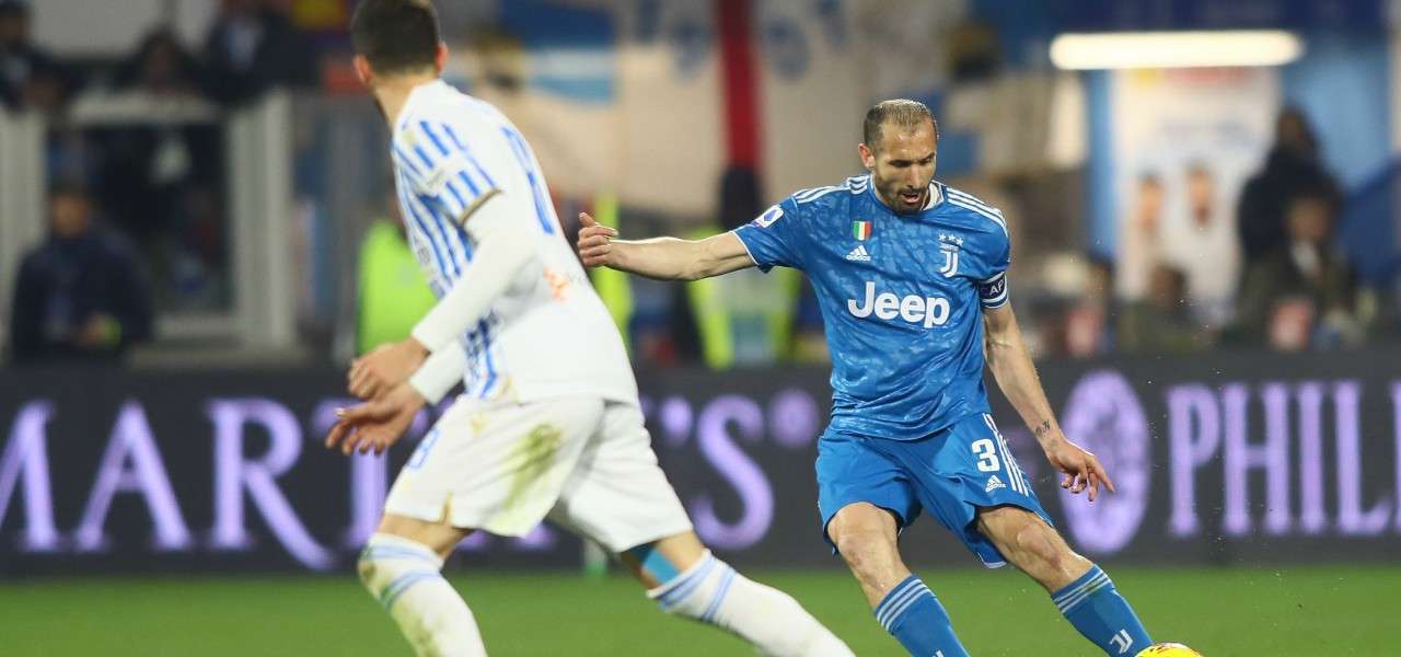 Chiellini Juventus Spal lancio lapresse 2020