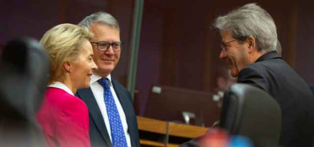 Gentiloni e Von der Leyen Unione Europea