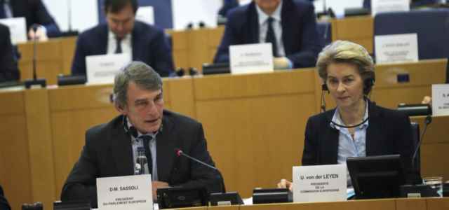 Parlamento Ue, Sassoli e Von der Leyen